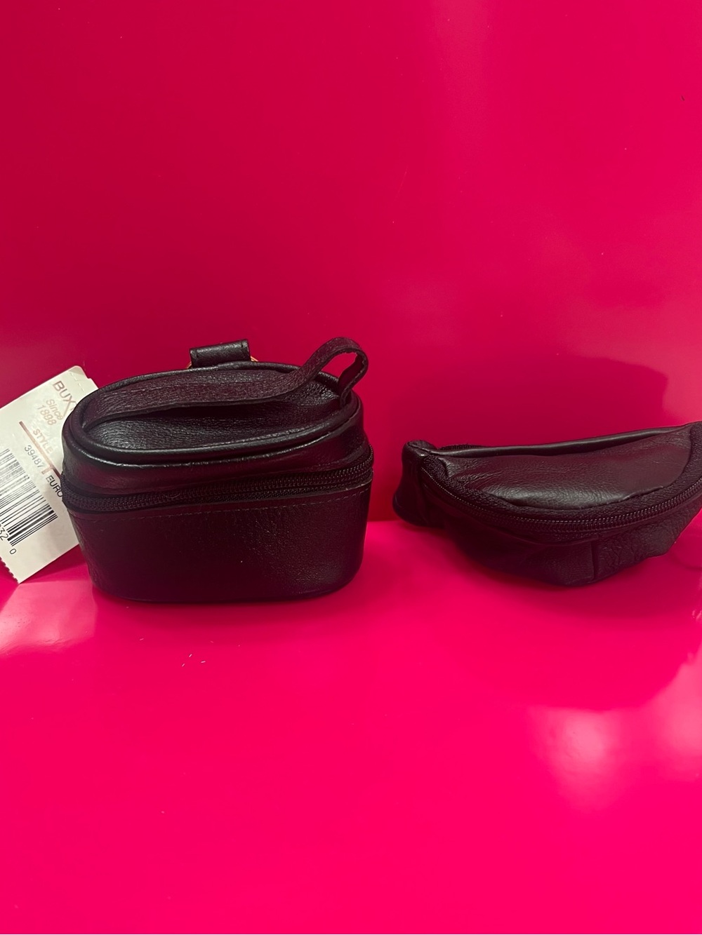 Buxton Mini Travel Case and Crescent Shape Fanny Pack Coin Purse Keychain